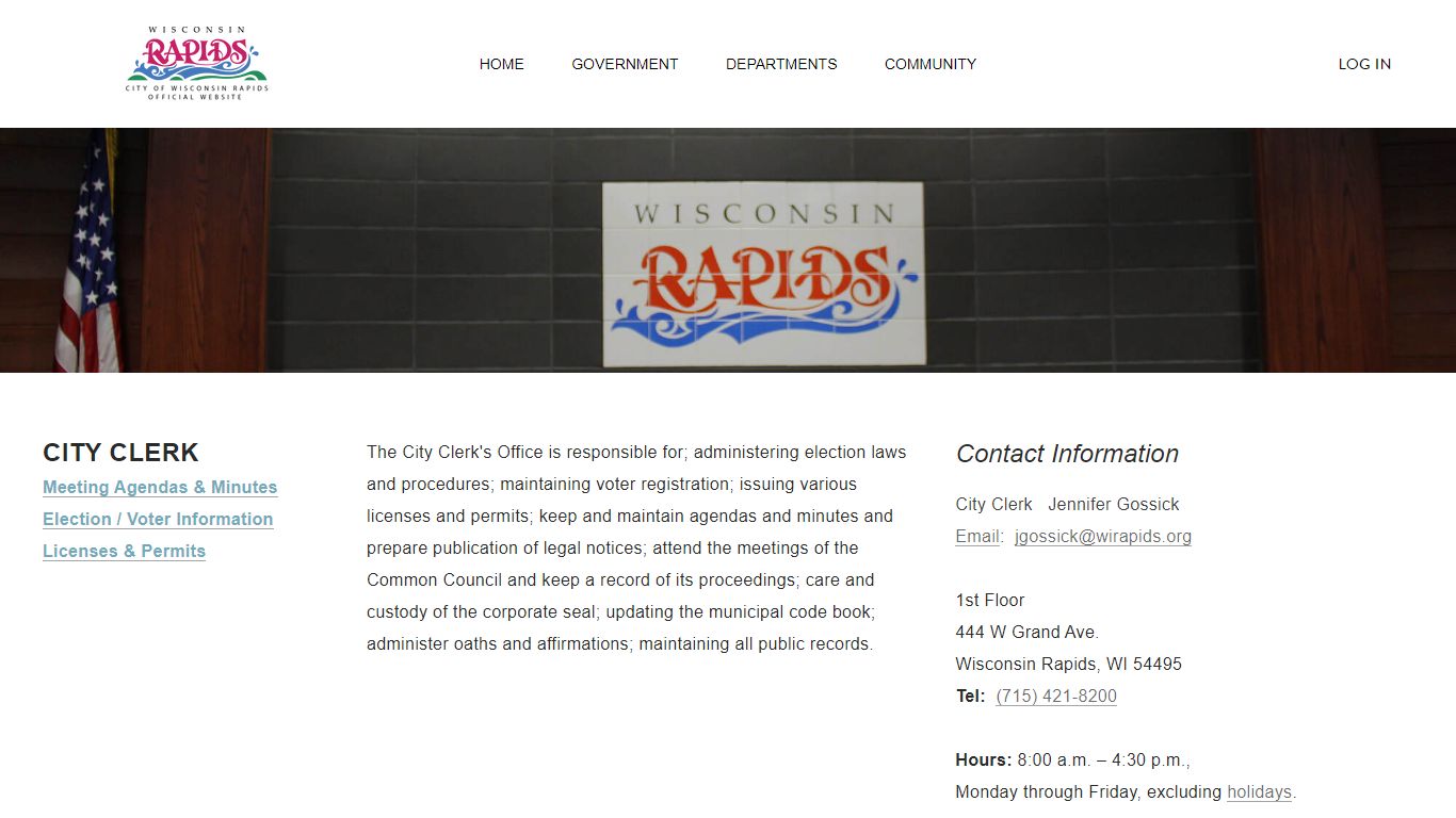 Clerk - City of Wisconsin Rapids